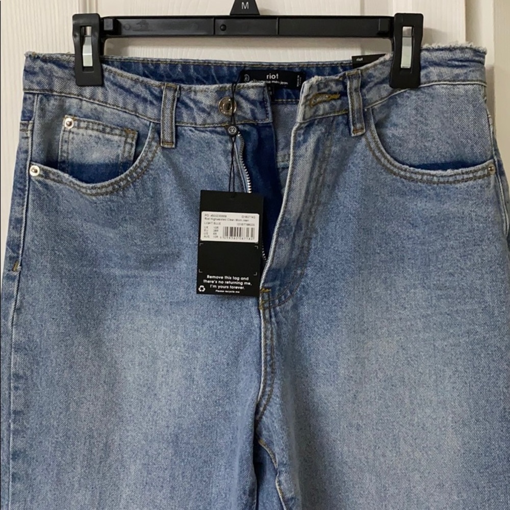 Missguided Riot Light Blue Mom Jean NWT